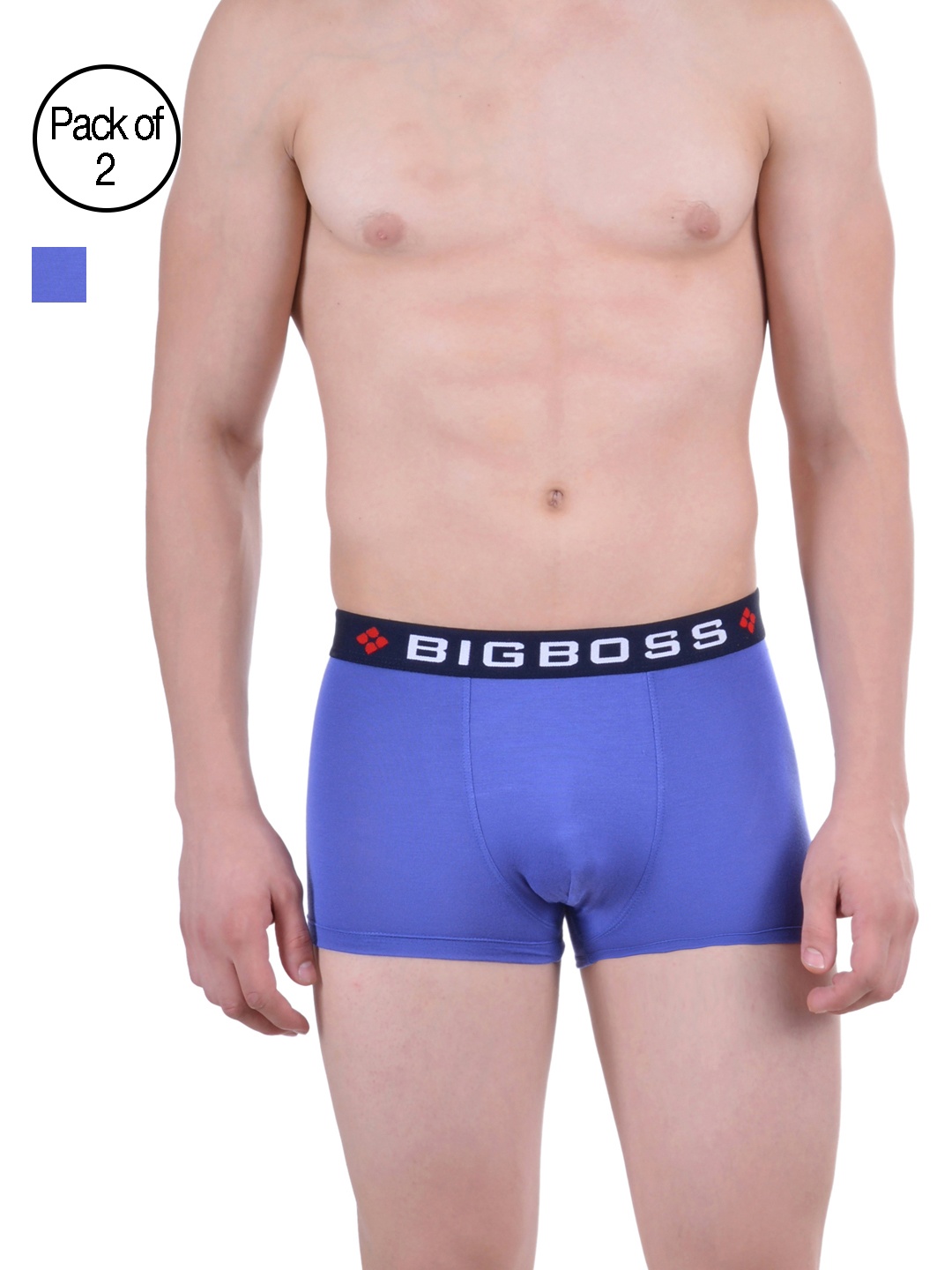 

Dollar Bigboss Men's Solid Pack of 2 Micro Modal Trendy Trunk MDTR-06-R1-PO2, Blue