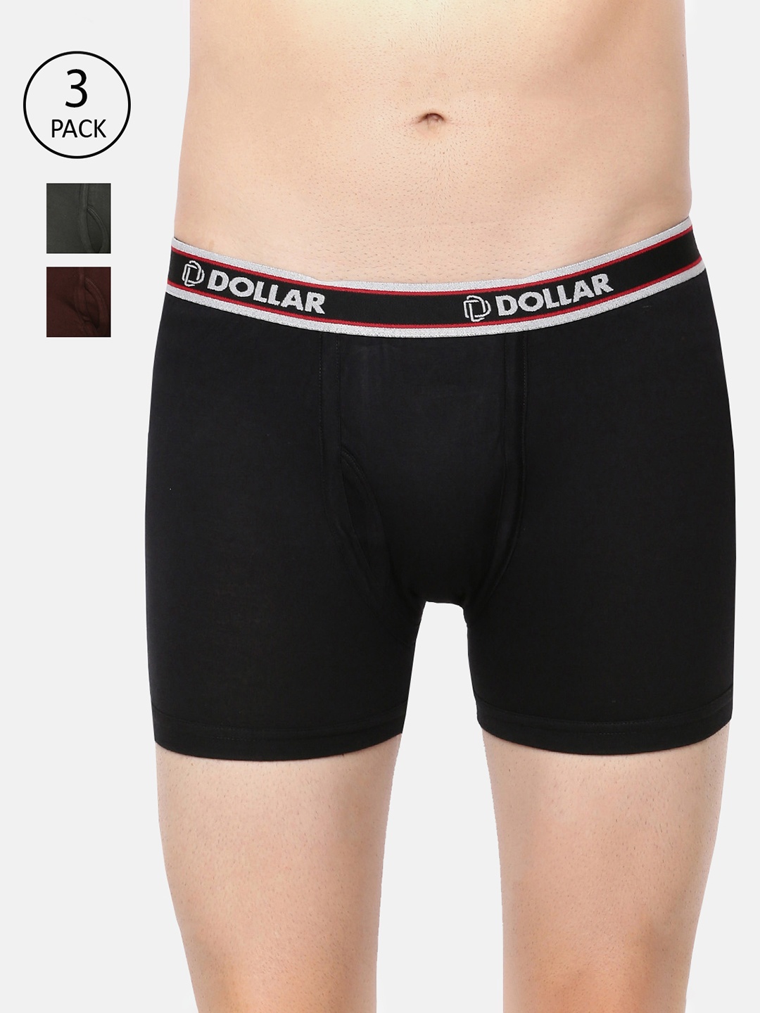 

Dollar Bigboss Men Pack of 3 Combed Cotton Classy Trunks MDTR-08-R1-PO3-AFB, Navy blue