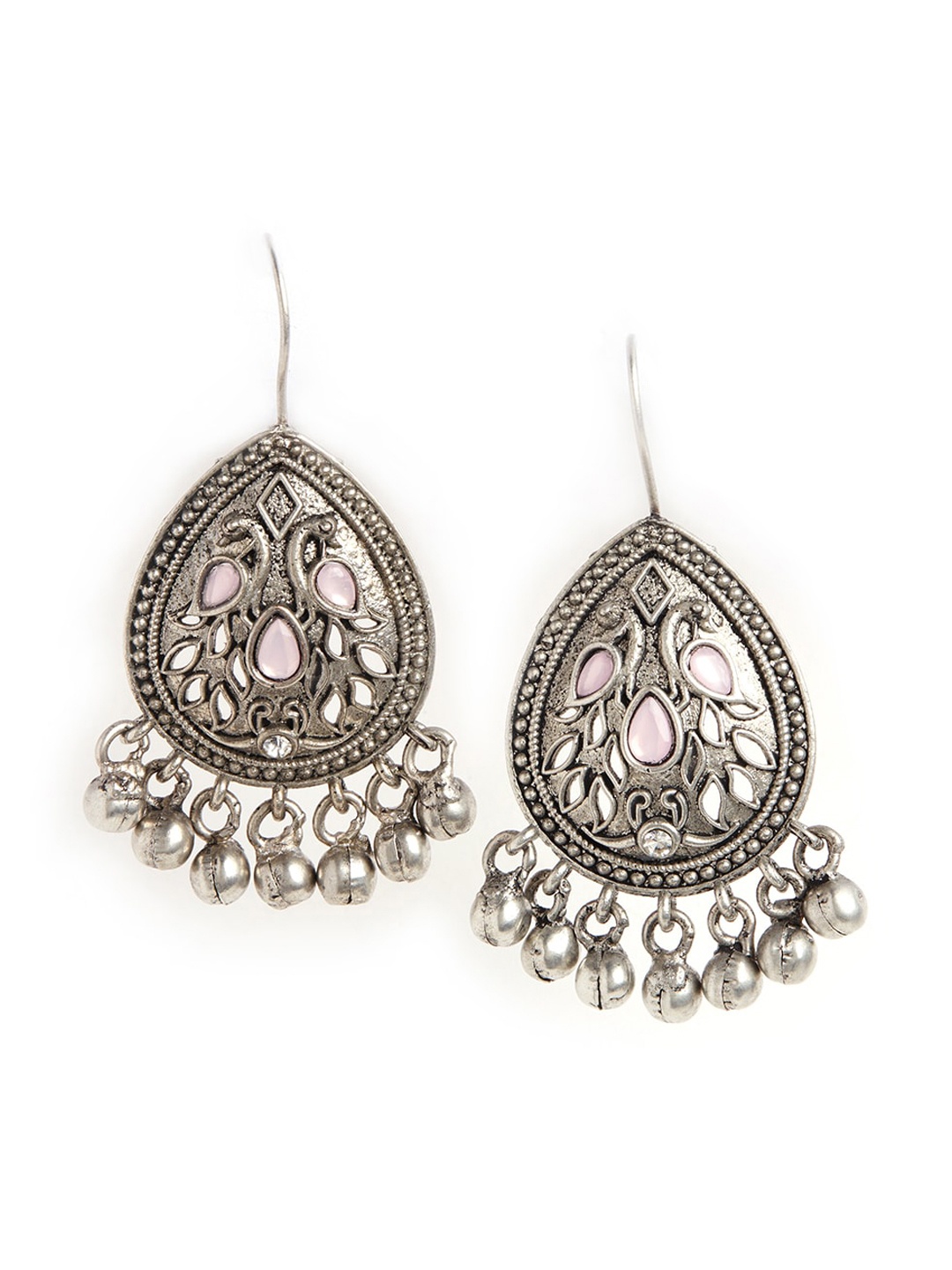 

HOT AND BOLD Silver-Plated Tearfrop Shaped Drop Earrings