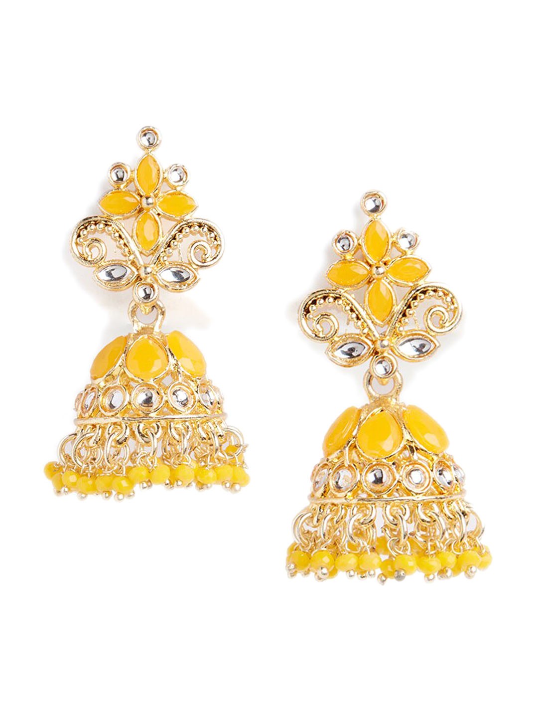 

HOT AND BOLD Gold-Plated Dome Shaped Jhumkas Earrings