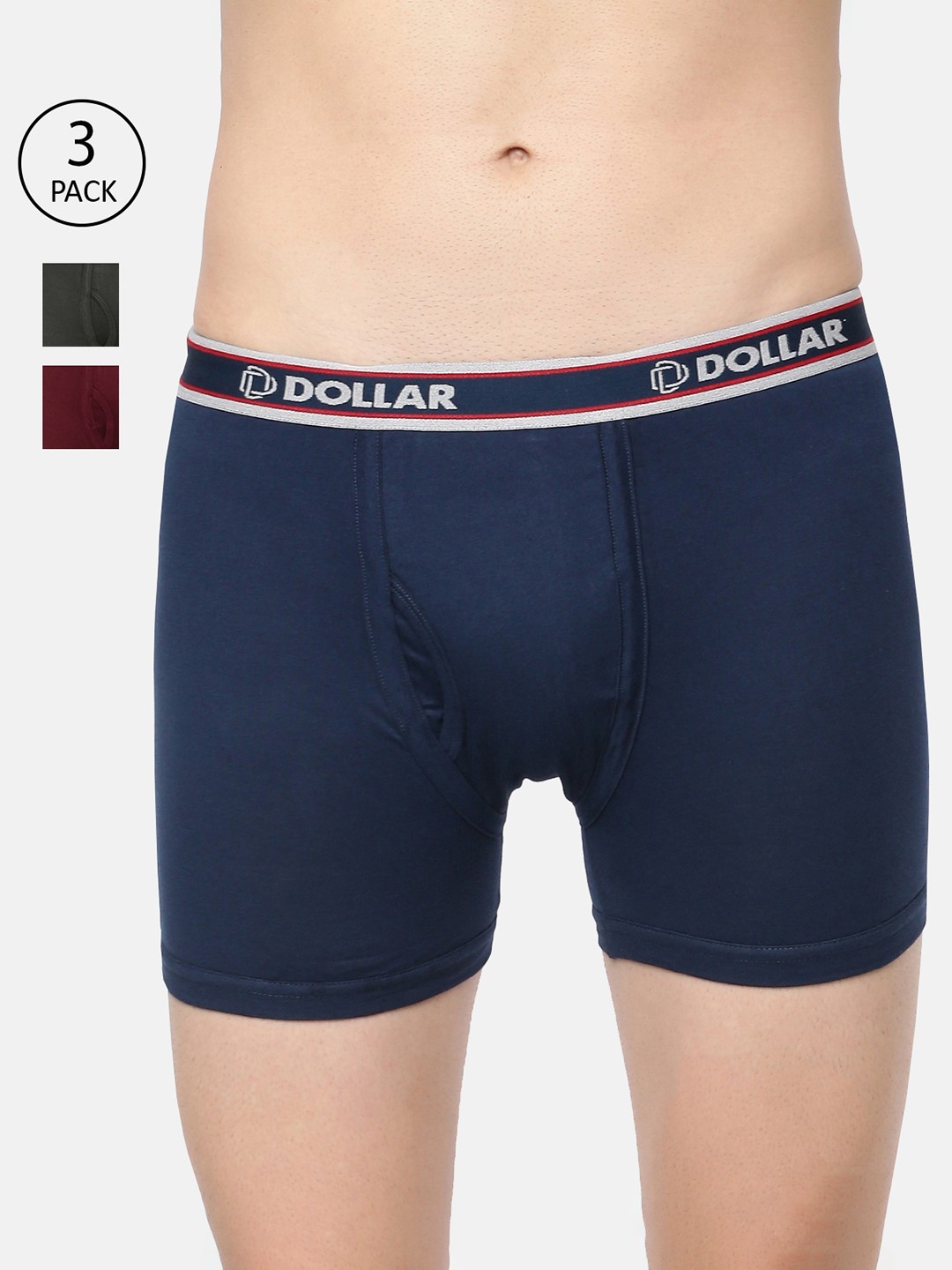 

Dollar Bigboss Men Pack of 3 Combed Cotton Classy Trunk MDTR-08-R1-PO3-BLK, Black