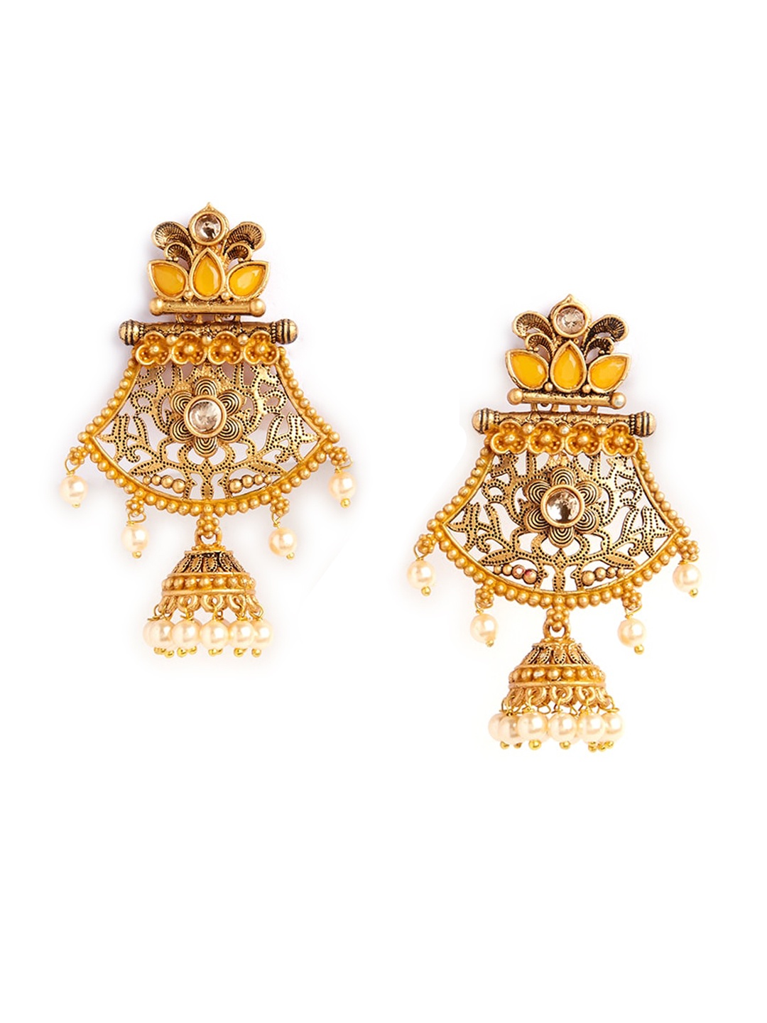 

HOT AND BOLD Gold-Plated Dome Shaped Jhumkas