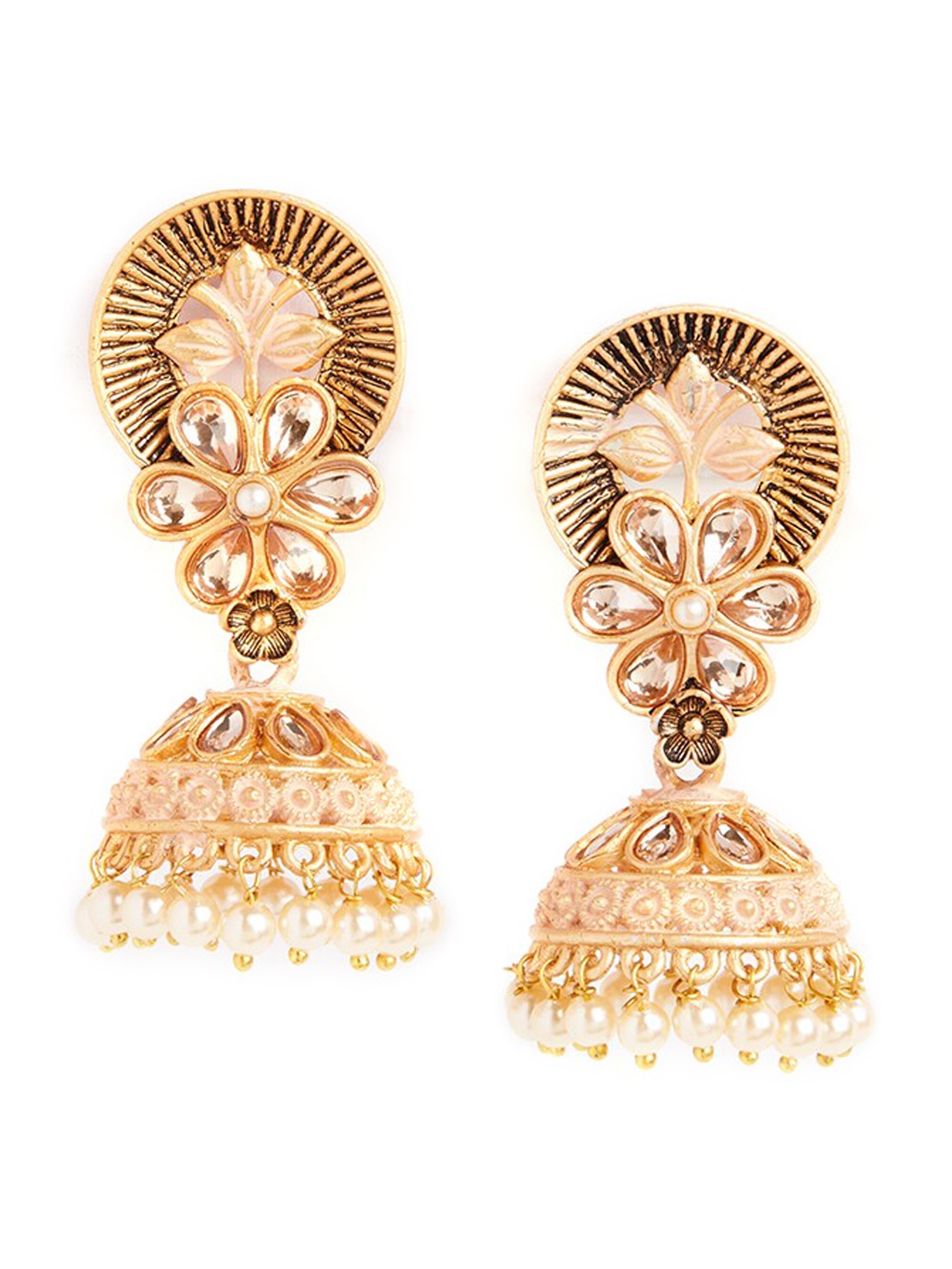 

HOT AND BOLD Gold-Plated Dome Shaped Jhumkas Earrings