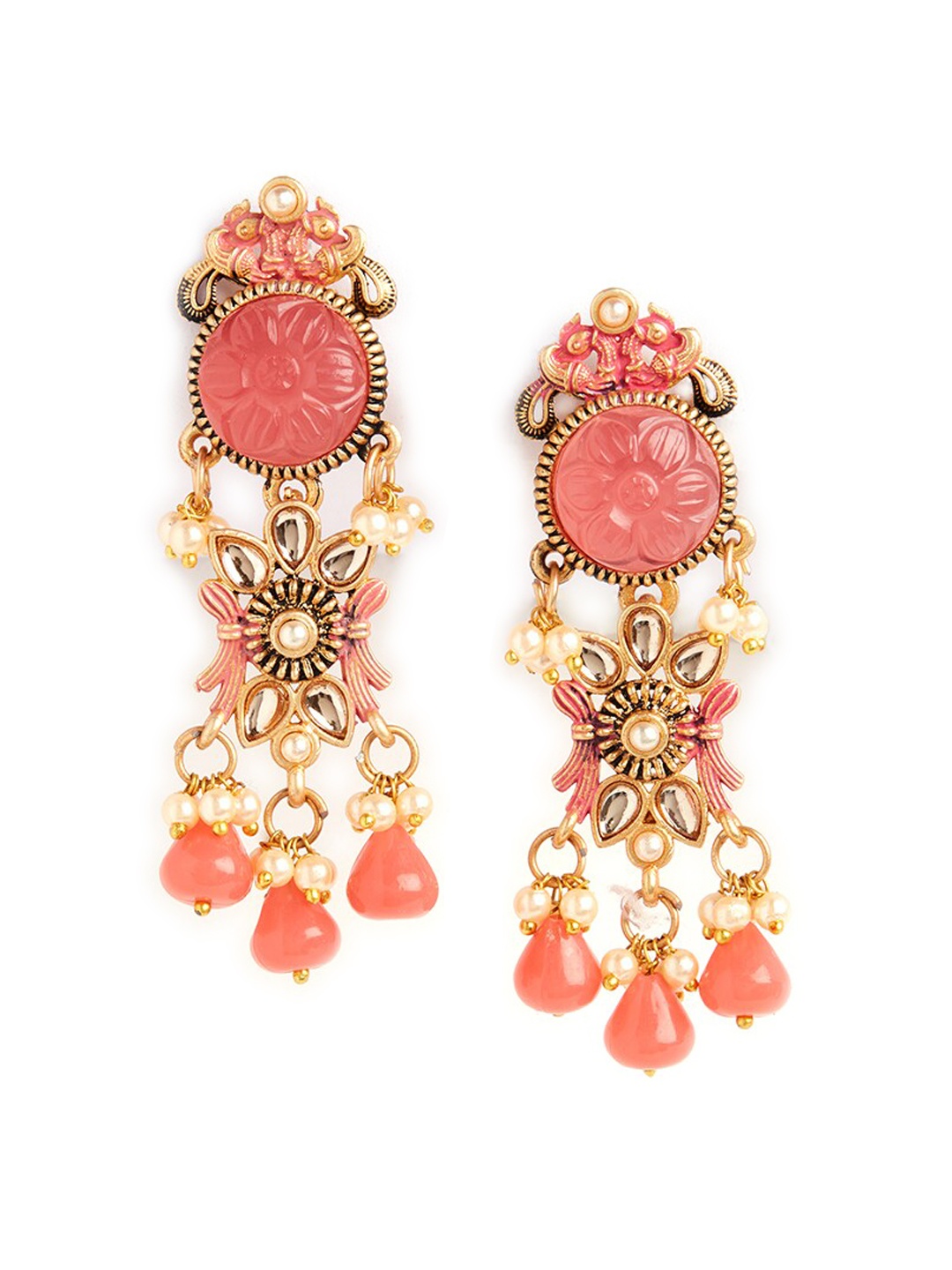 

HOT AND BOLD Gold-Plated Contemporary Drop Earrings