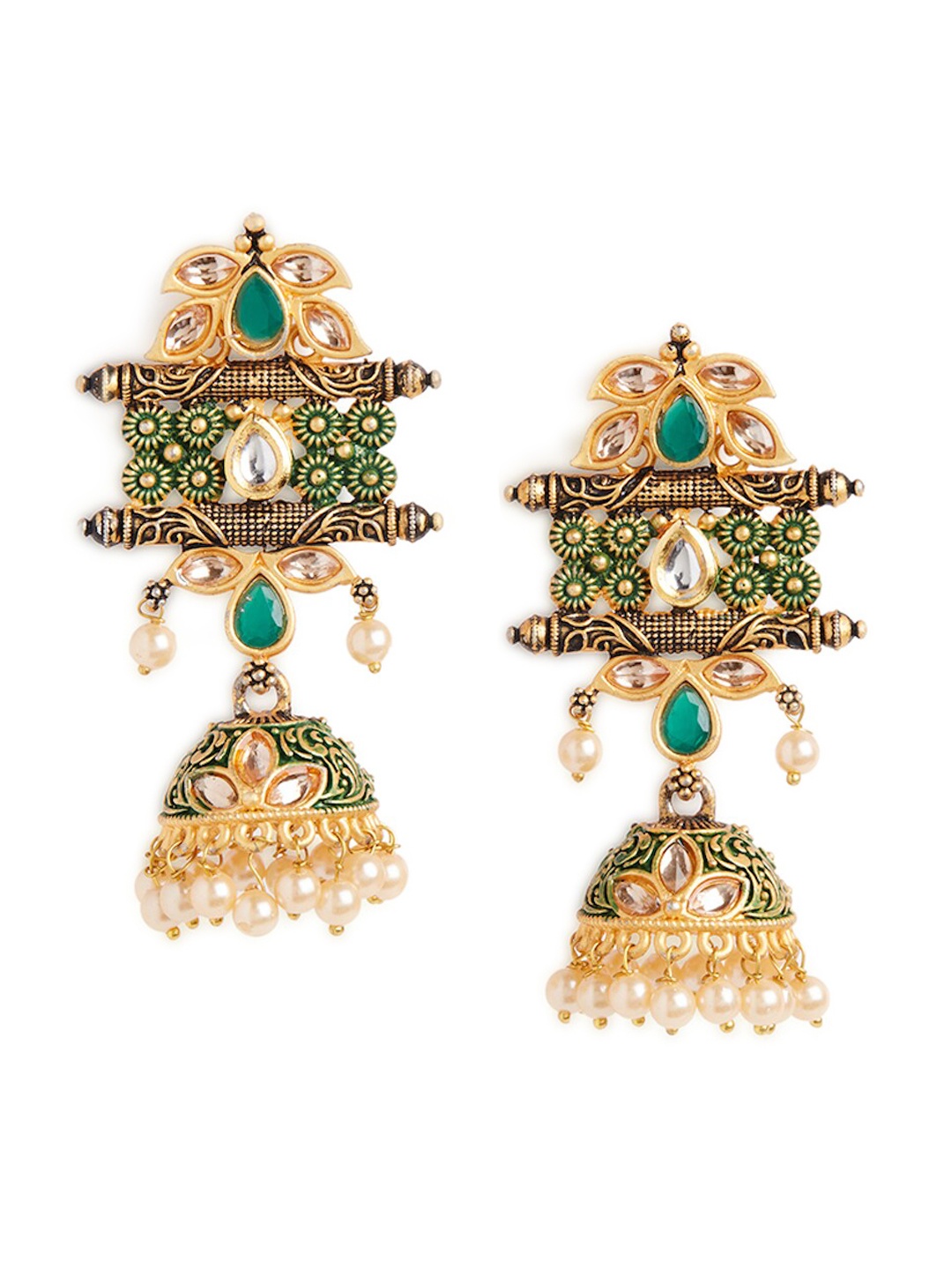 

HOT AND BOLD Gold-Plated Dome Shaped Jhumkas Earrings