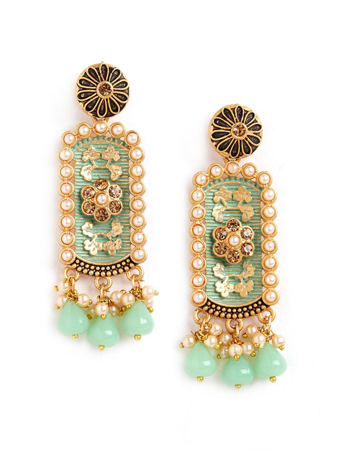 

HOT AND BOLD Gold-Plated Contemporary Drop Earrings