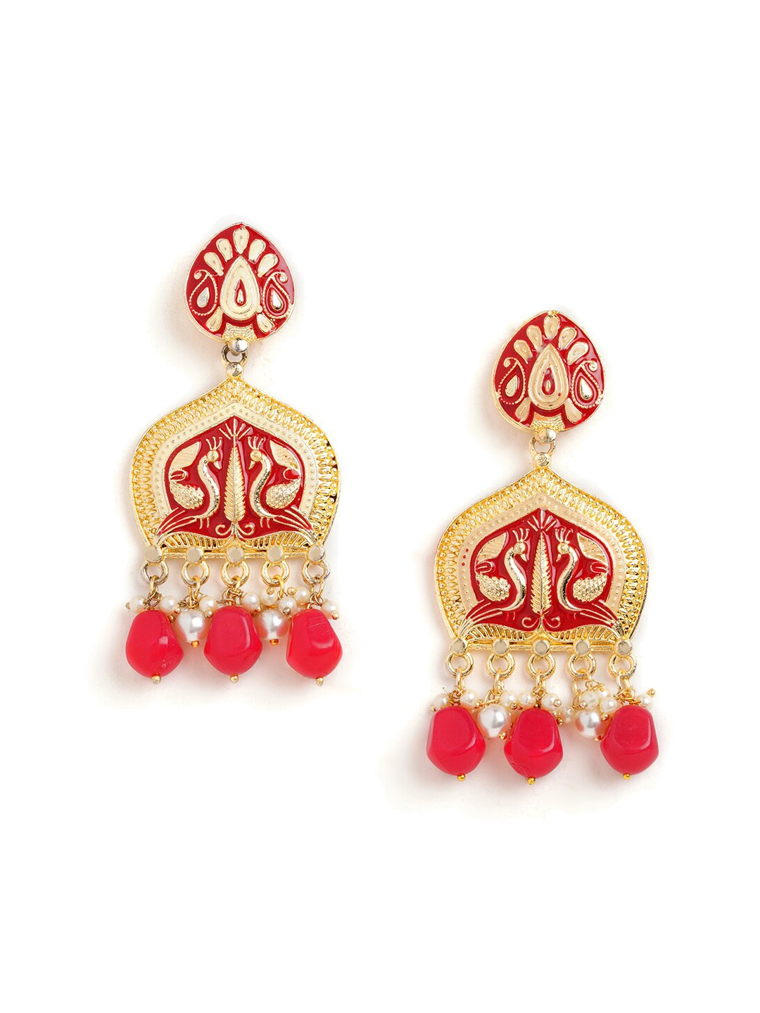 

HOT AND BOLD Gold-Plated Dome Shaped Drop Earrings