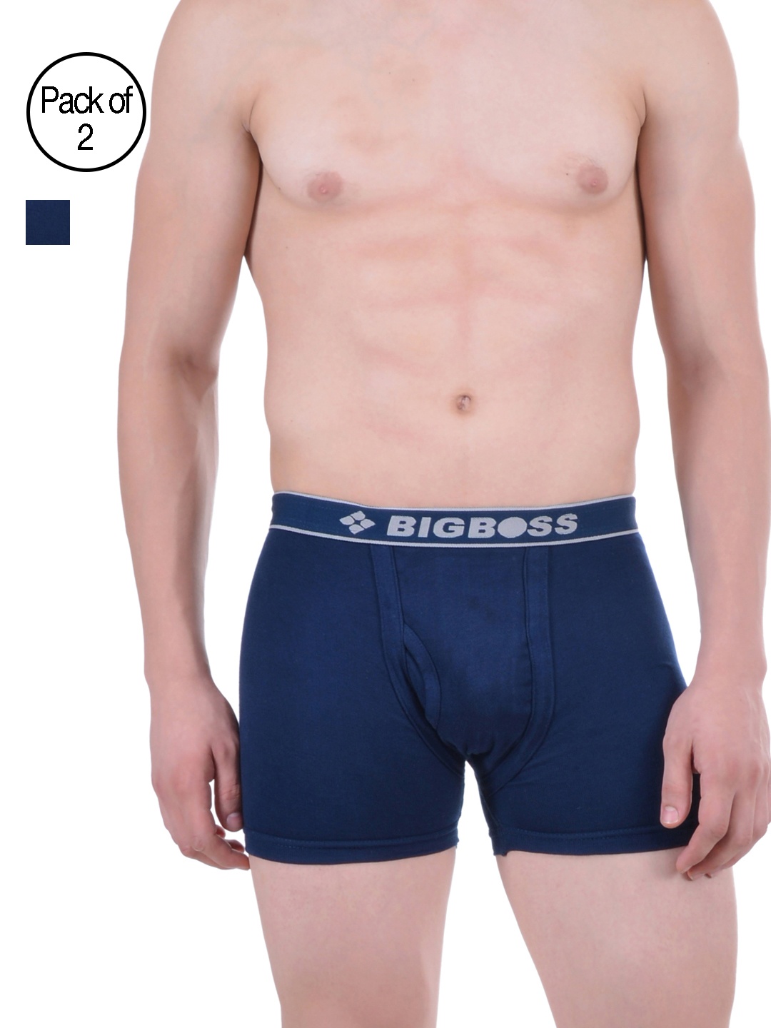 

Dollar Bigboss Men Pack of 2 Interlock Trunks MDTR-09-R1-PO2-AFB, Navy blue