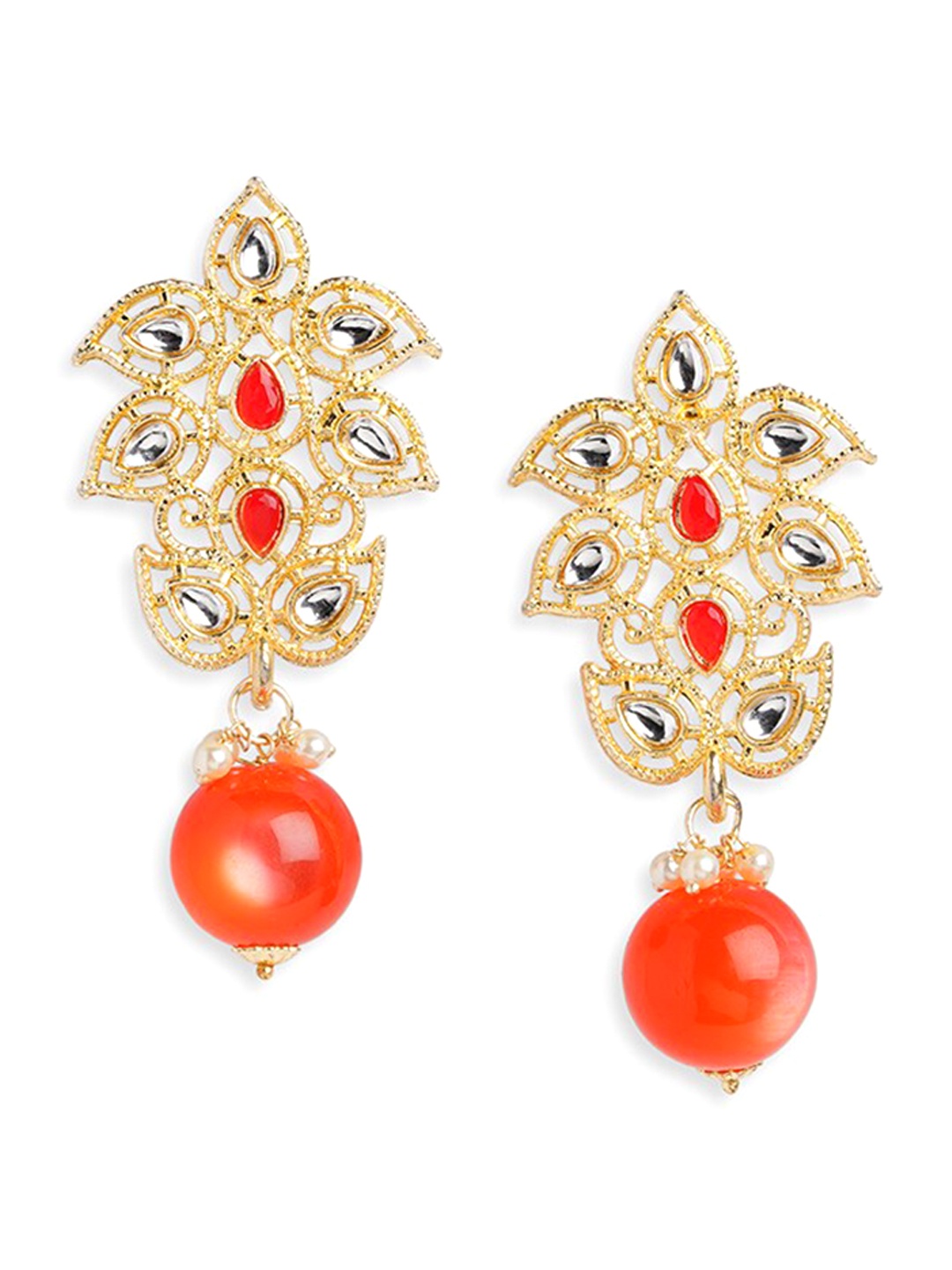 

HOT AND BOLD Gold-Plated Dome Shaped Drop Earrings