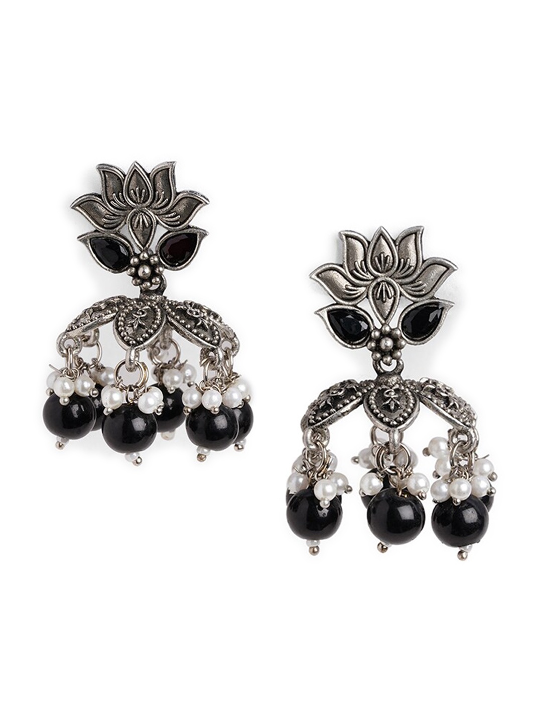 

HOT AND BOLD Silver-Plated Contemporary Drop Earrings