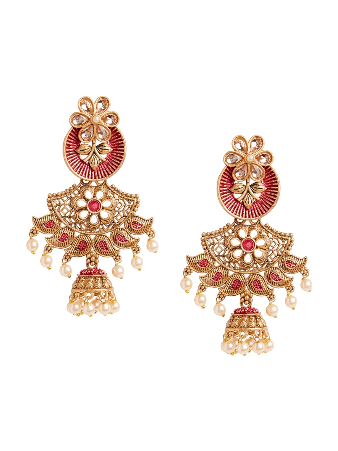 

HOT AND BOLD Gold-Plated Dome Shaped Jhumkas Earrings