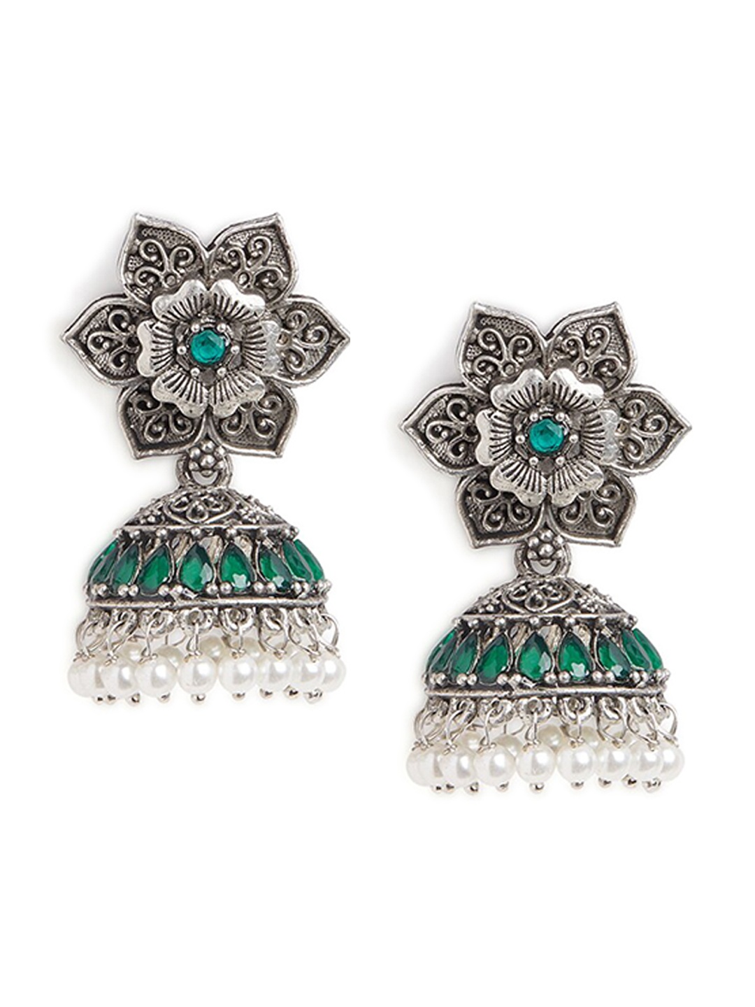 

HOT AND BOLD Silver-Plated Classic Jhumkas