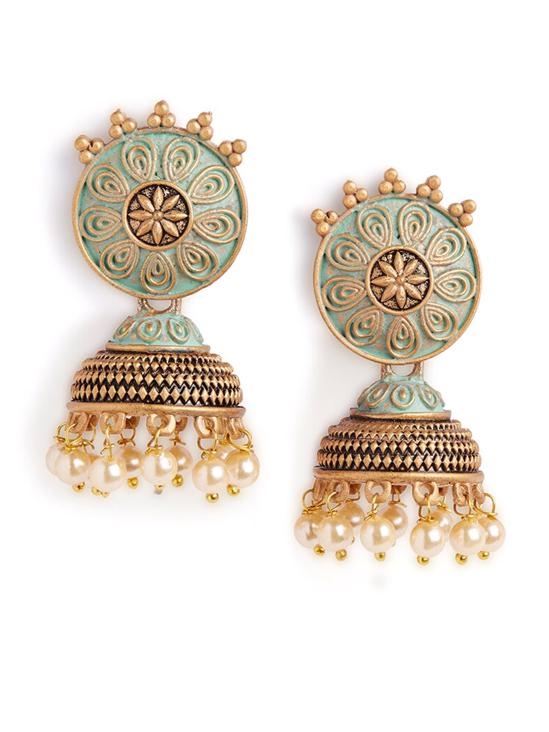 

HOT AND BOLD Gold-Plated Dome Shaped Jhumkas