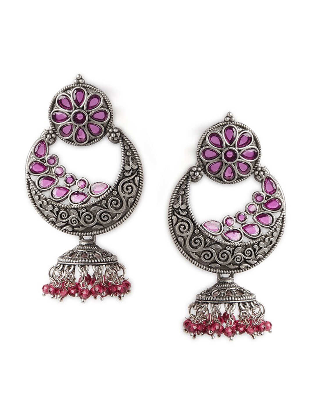 

HOT AND BOLD Gold-Toned Teardrop Shaped Jhumkas Earrings