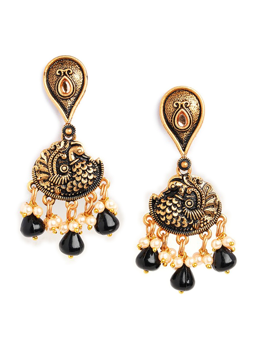 

HOT AND BOLD Gold-Plated Dome Shaped Drop Earrings