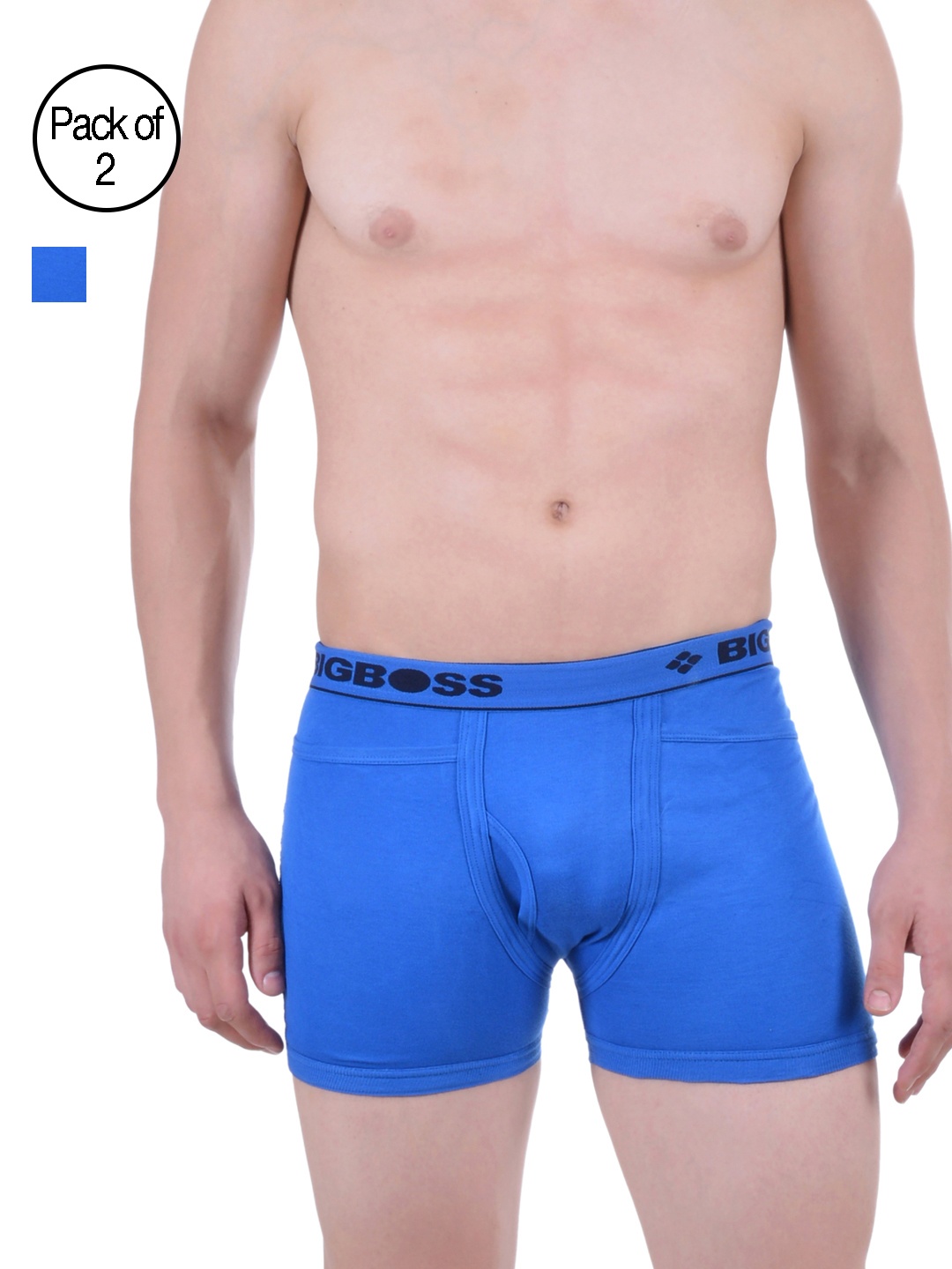 

Dollar Bigboss Men Solid Pack of 2 Combed Cotton Intrerlock Pocket Trunk MDTR-10-R1-PO2-LB, Blue