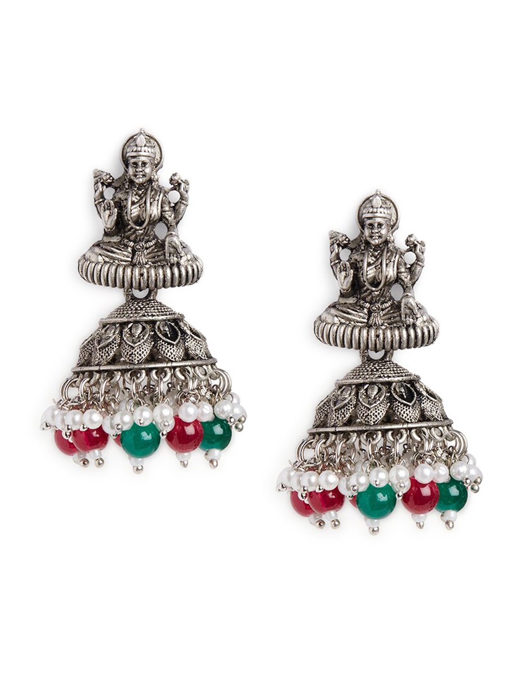 

HOT AND BOLD Silver-Plated Dome Shaped Jhumkas