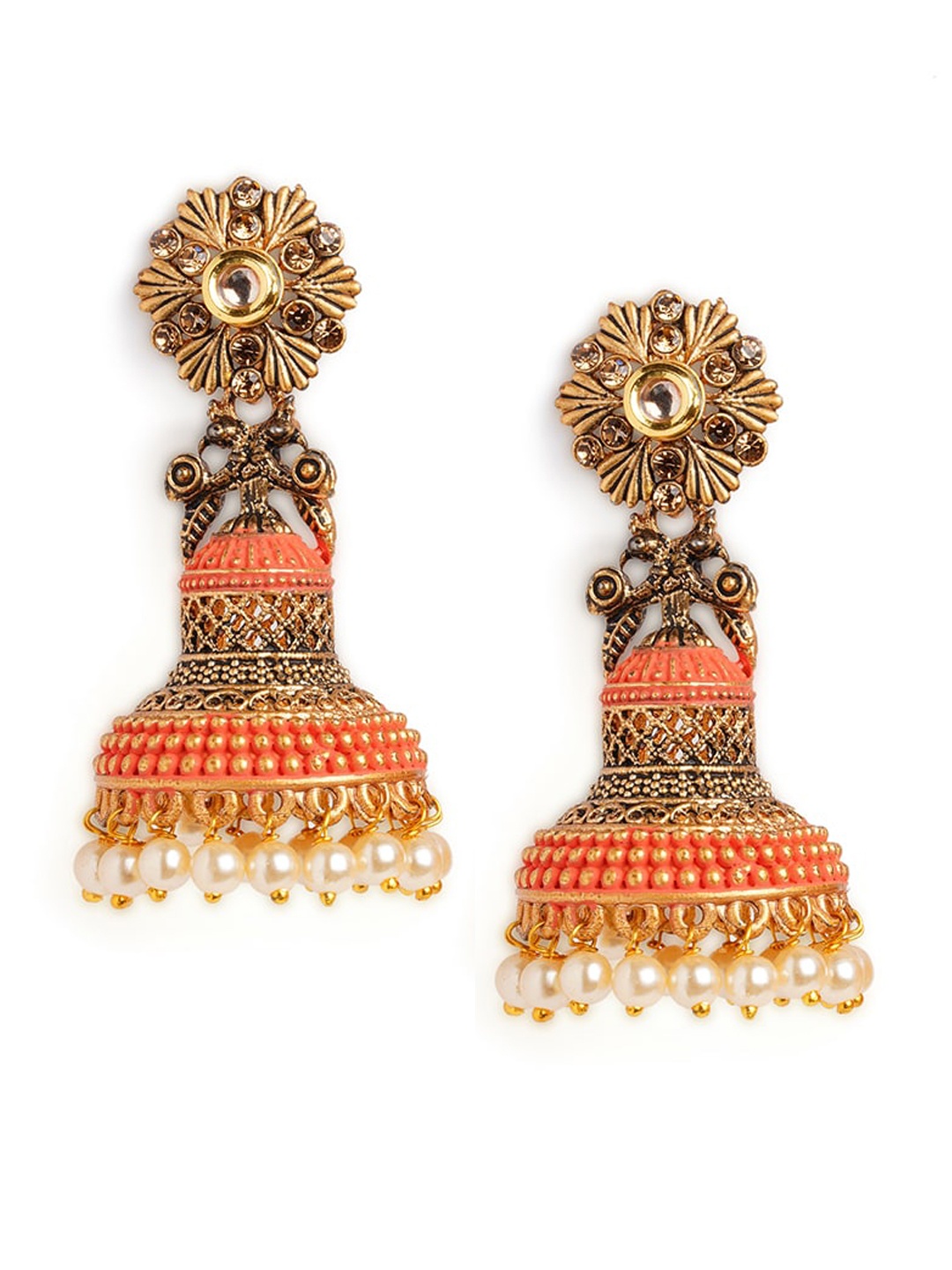 

HOT AND BOLD Gold-Plated Dome Shaped Jhumkas