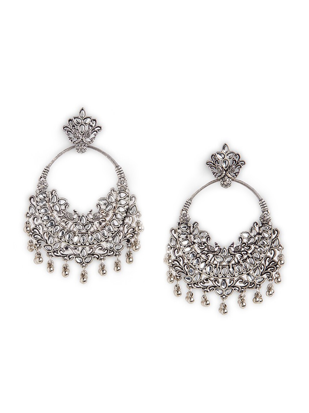 

HOT AND BOLD Silver-Plated Classic Chandbalis Earrings