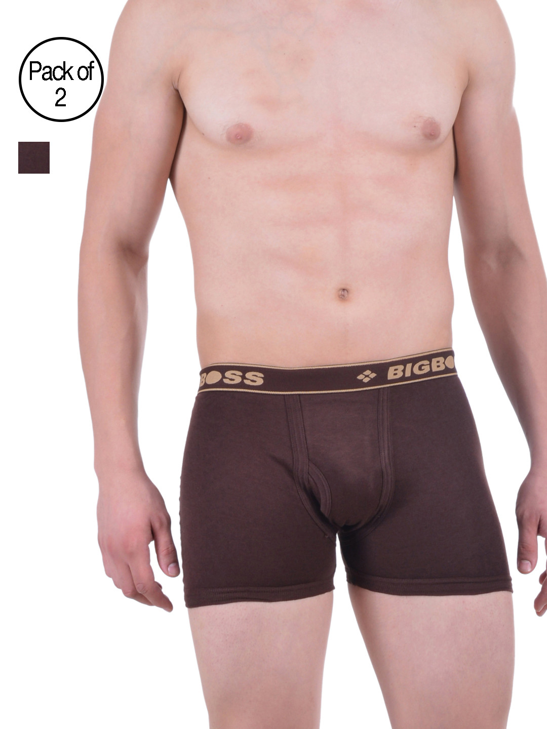 

Dollar Bigboss Men Pack of 2 Trunks MDTR-13-R1-PO2-COFFEE, Coffee brown