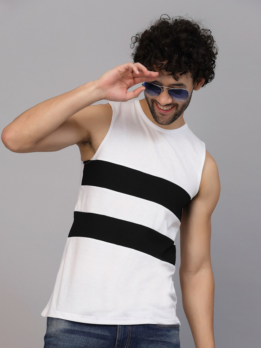 

Rigo Striped Cotton Slim Fit T-shirt, White