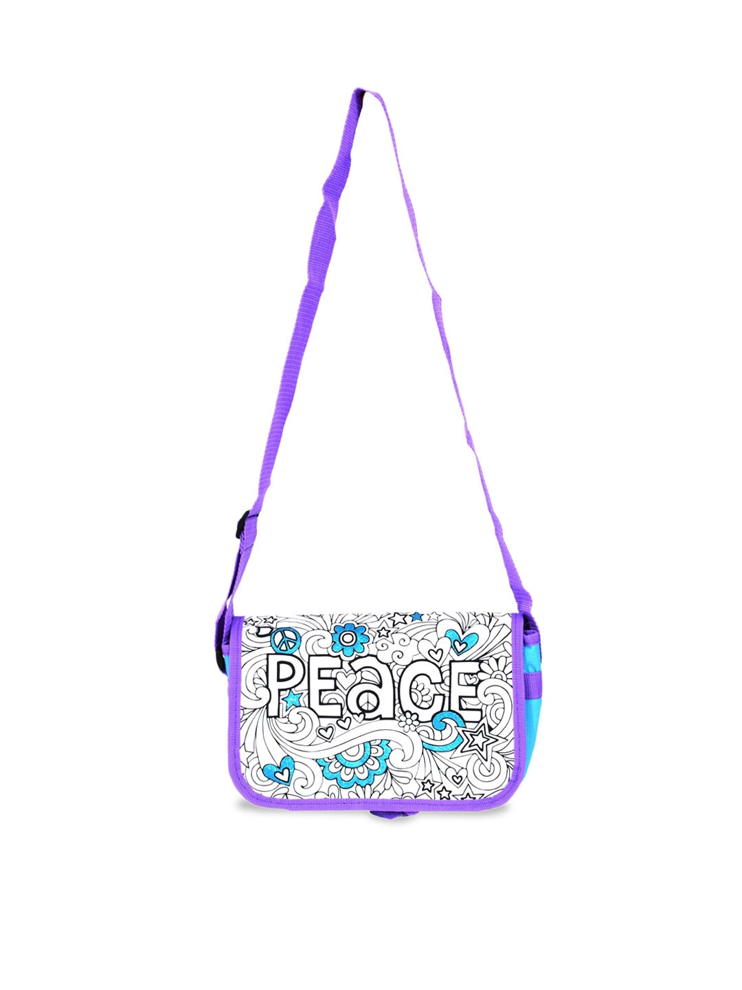 

Mirada Girls Printed Structured Sling Bag, Black