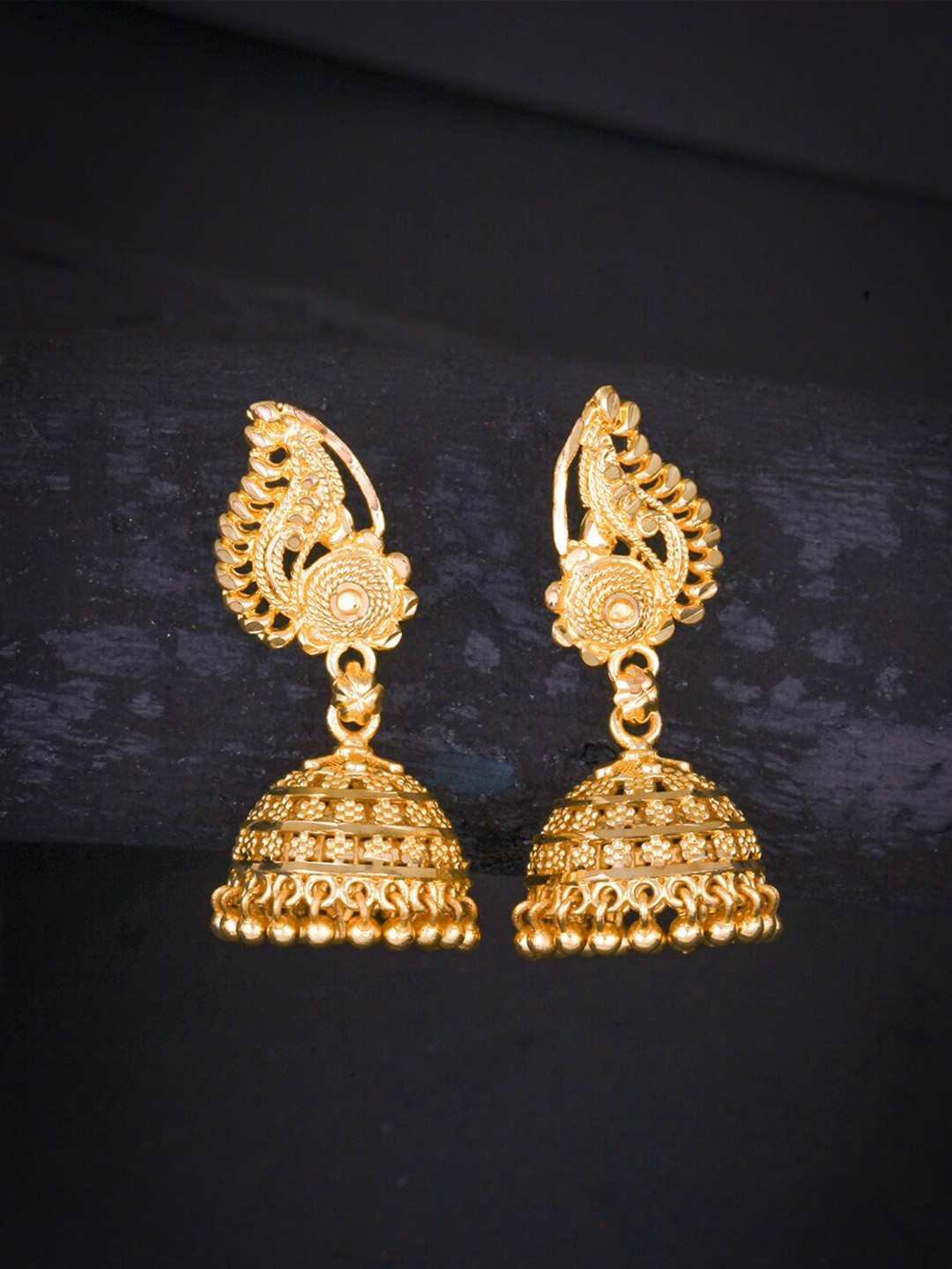 

MEENAZ Gold-Plated Dome Shaped Jhumkas