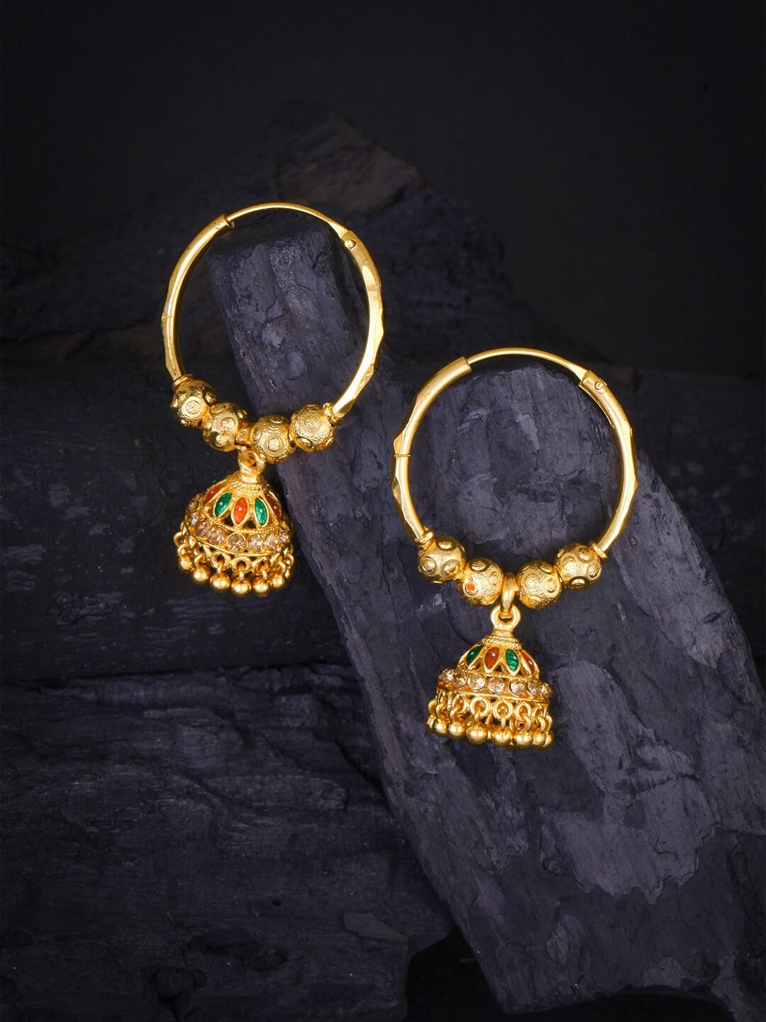 

MEENAZ Gold-Plated Circular Jhumkas