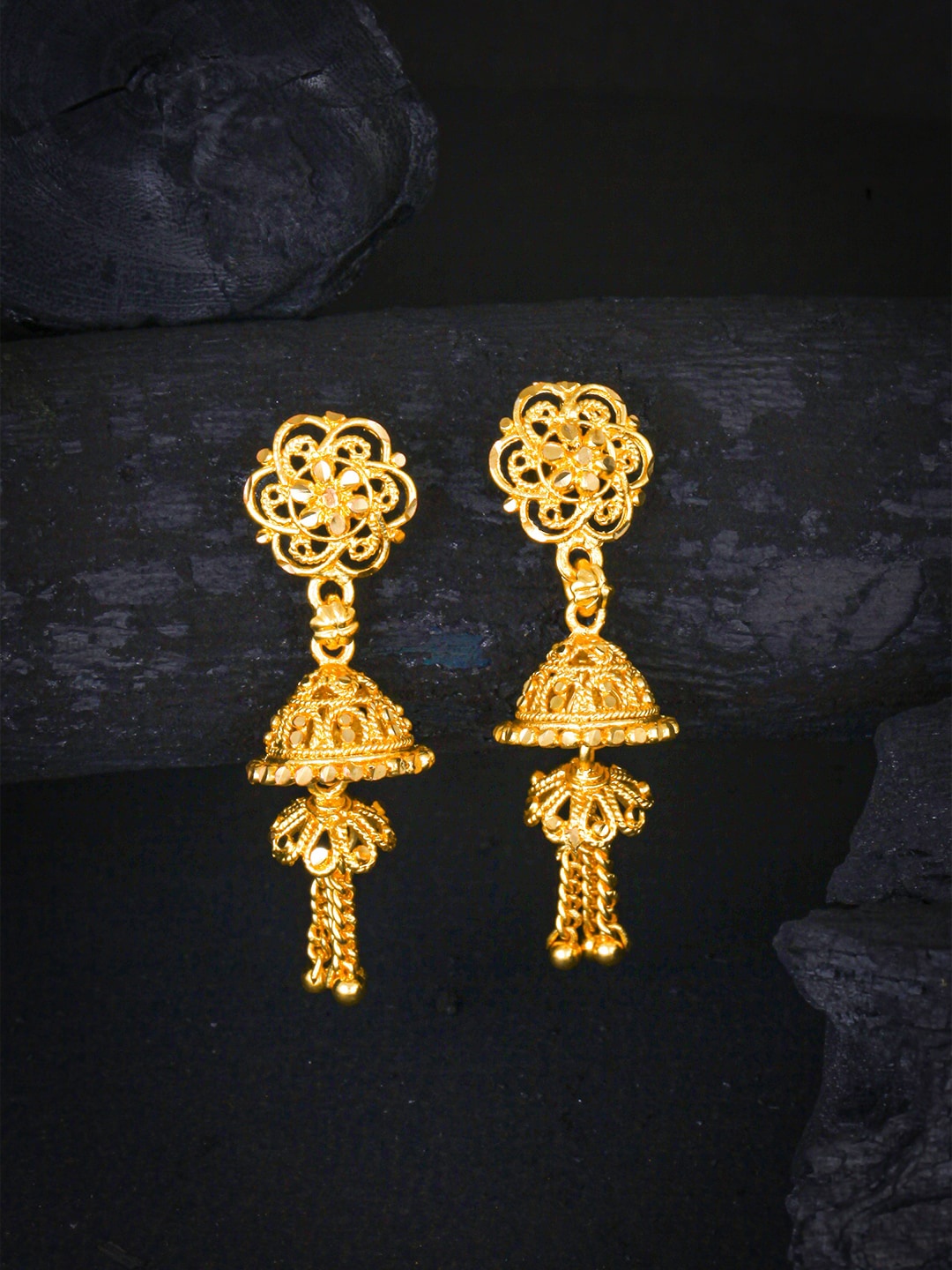 

MEENAZ Gold-Plated Circular Jhumkas Earrings