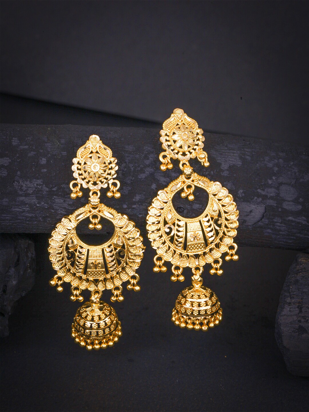 

MEENAZ Gold-Plated Contemporary Jhumkas