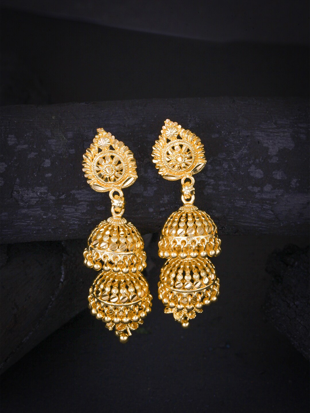 

MEENAZ Gold-Plated Dome Shaped Jhumkas