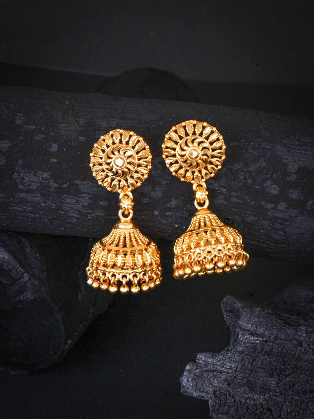 

MEENAZ Gold-Plated Circular Jhumkas Earrings