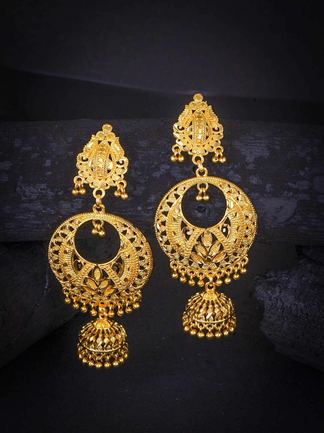 

MEENAZ Gold-Plated Dome Shaped Jhumkas