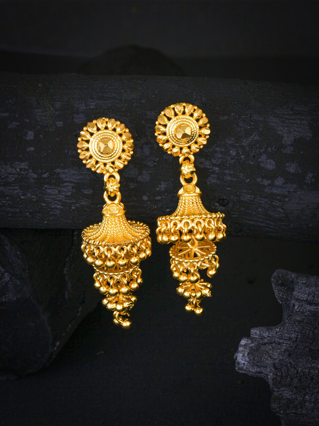 

MEENAZ Gold-Plated Circular Jhumkas Earrings