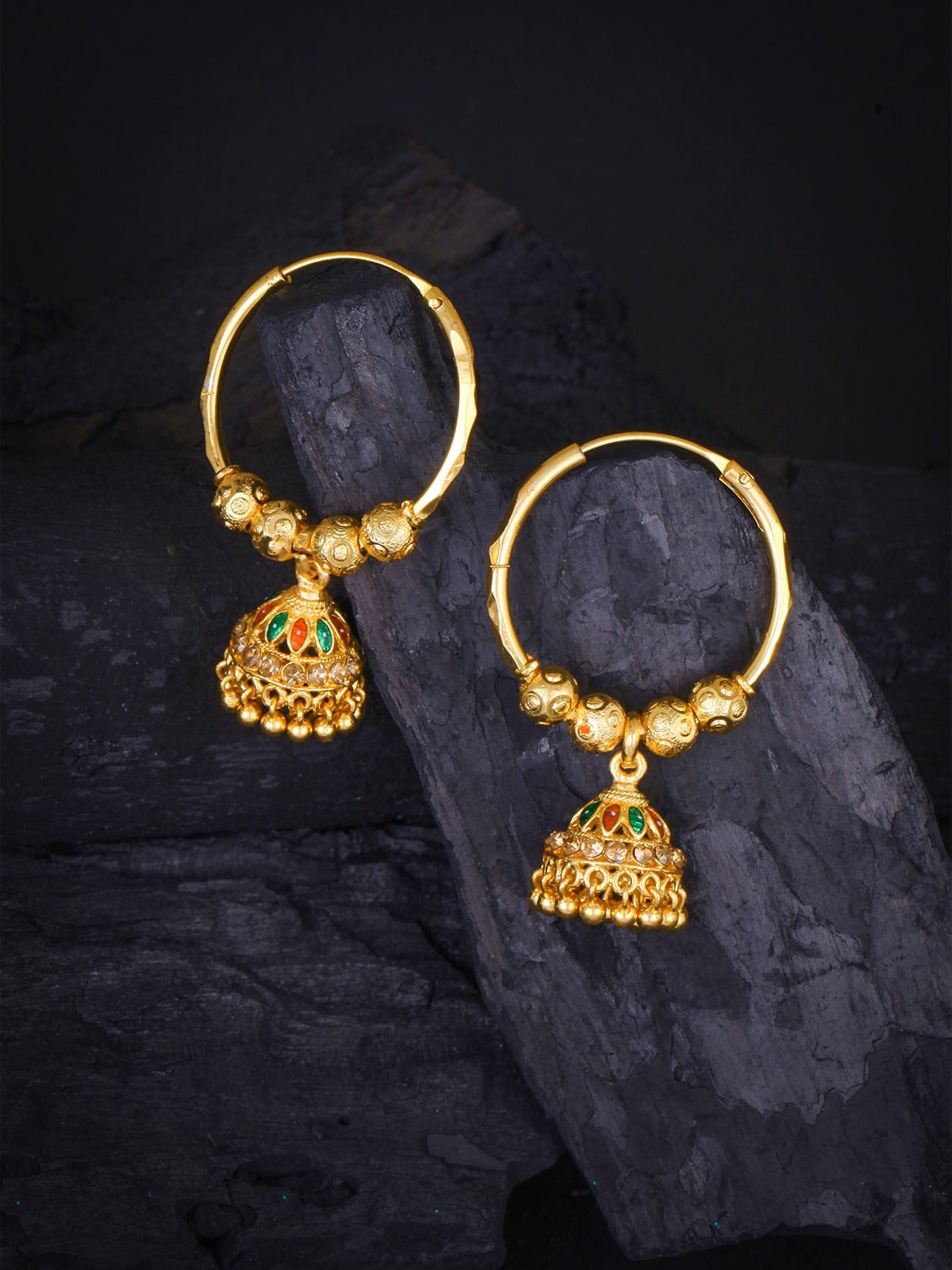 

MEENAZ Gold-Plated Dome Shaped Jhumkas