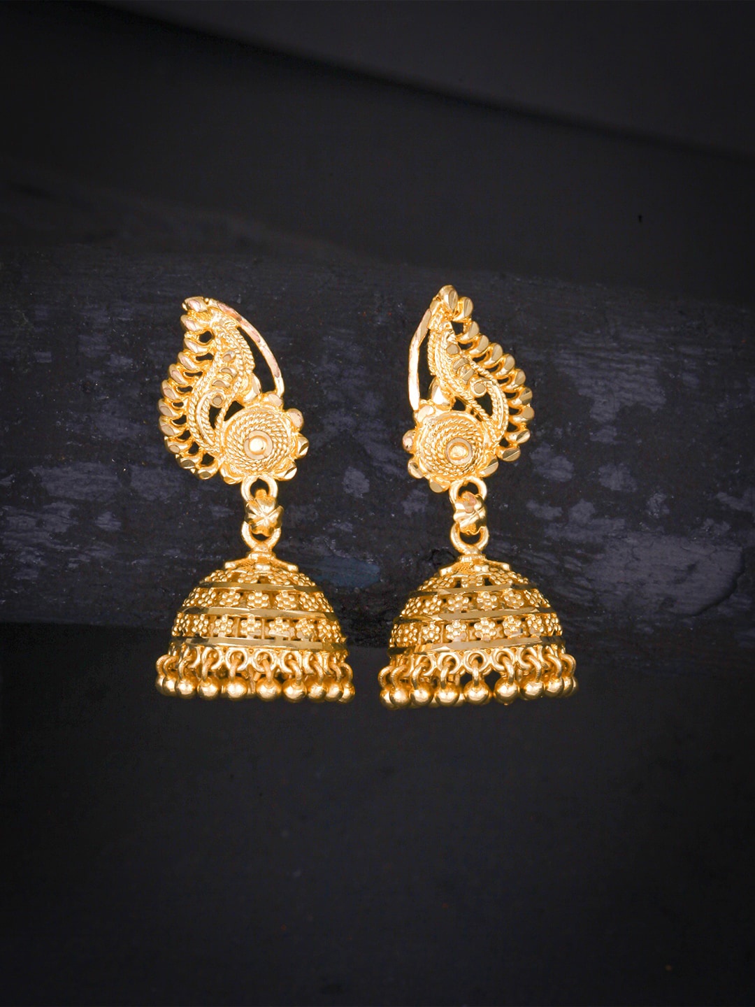 

MEENAZ Gold-Plated Peacock Shaped Jhumkas Earrings