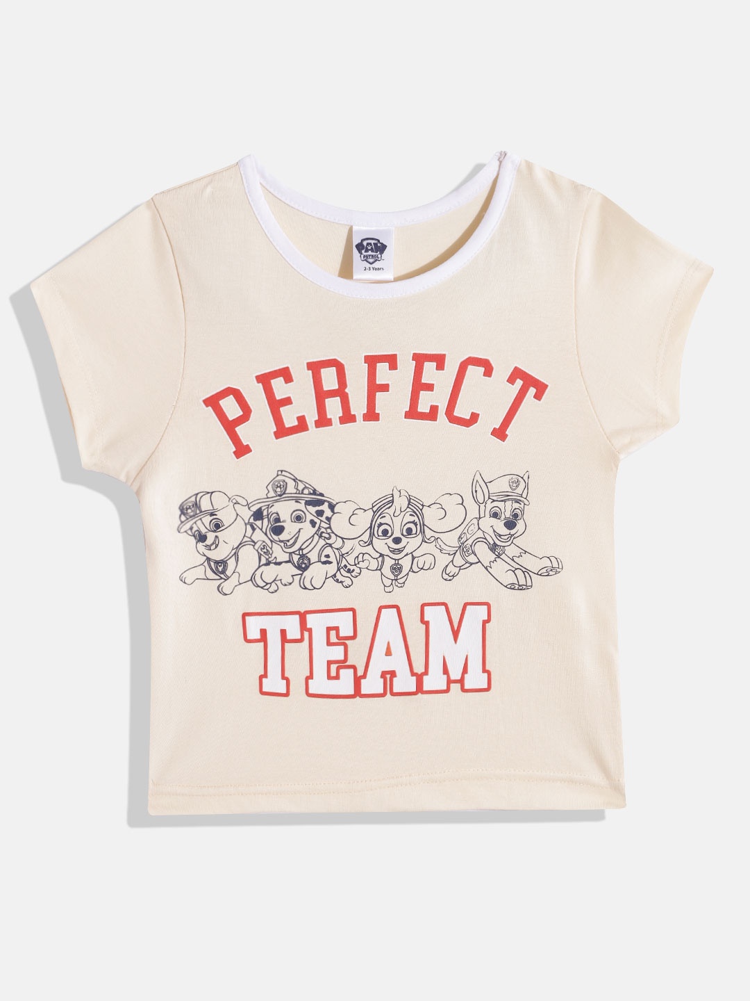 

Eteenz Girls Paw Patrol Print Premium Cotton T-shirt, Beige
