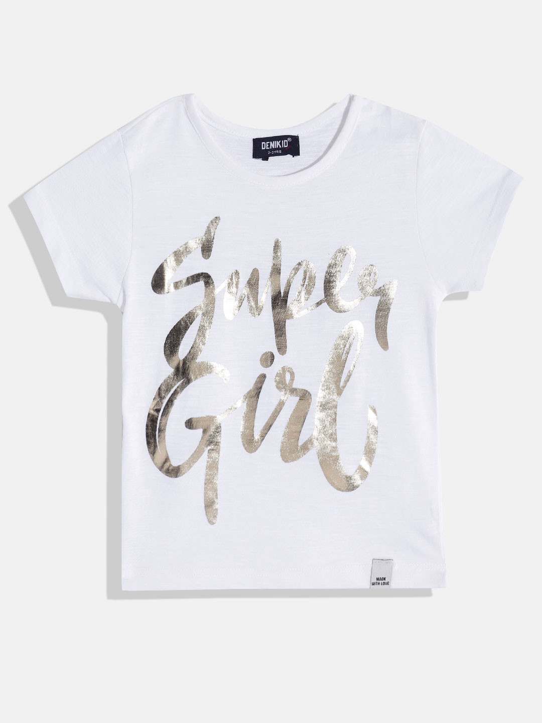 

Eteenz Girls Typography Printed T-shirt, White