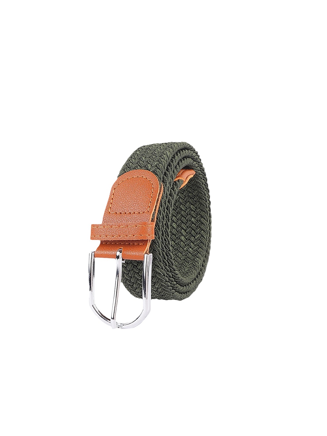 

ZEVORA Men Textured Belt, Green