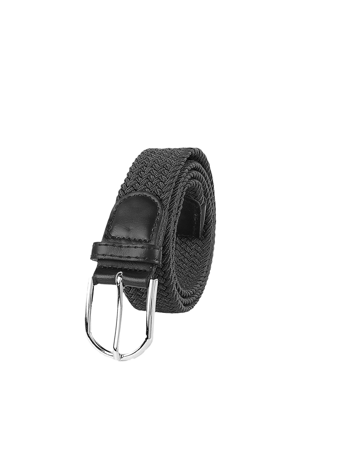 

ZEVORA Men Textured Canvas Belt, Black