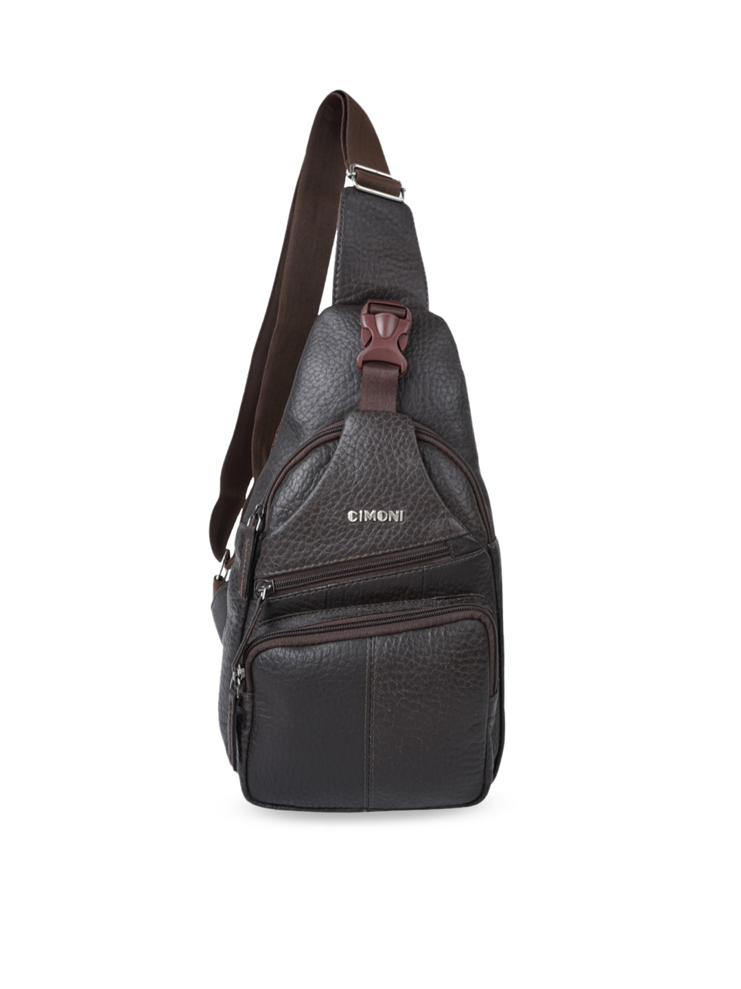 

CIMONI Unisex Leather Shopper Zip Cross Crossbody Bag, Brown