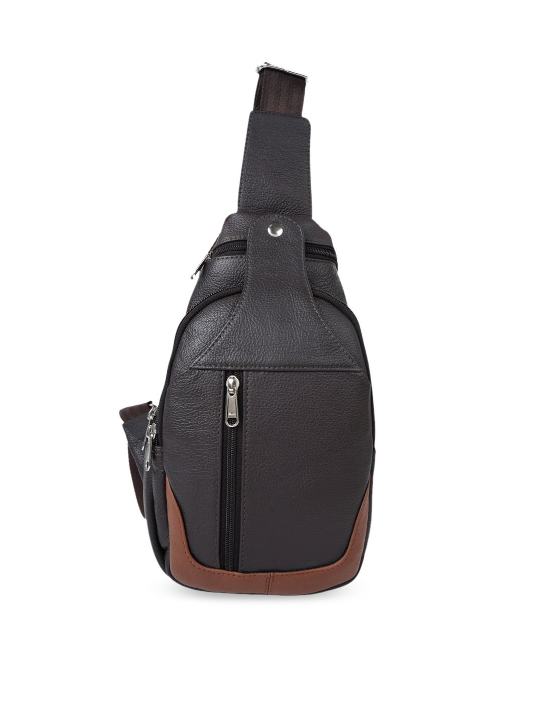 

CIMONI Colourblocked Leather Structured Crossbody Bag, Brown