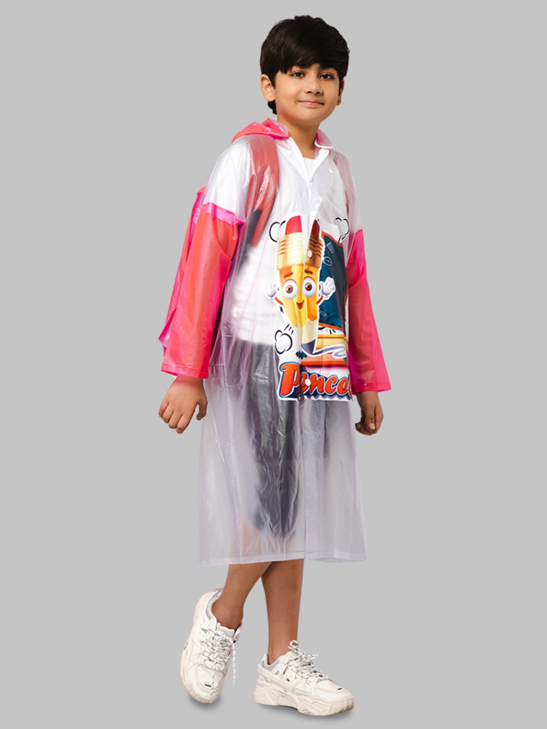 

THE CLOWNFISH Toon Caper Kids White Toon Caper Series Long Rain Suits