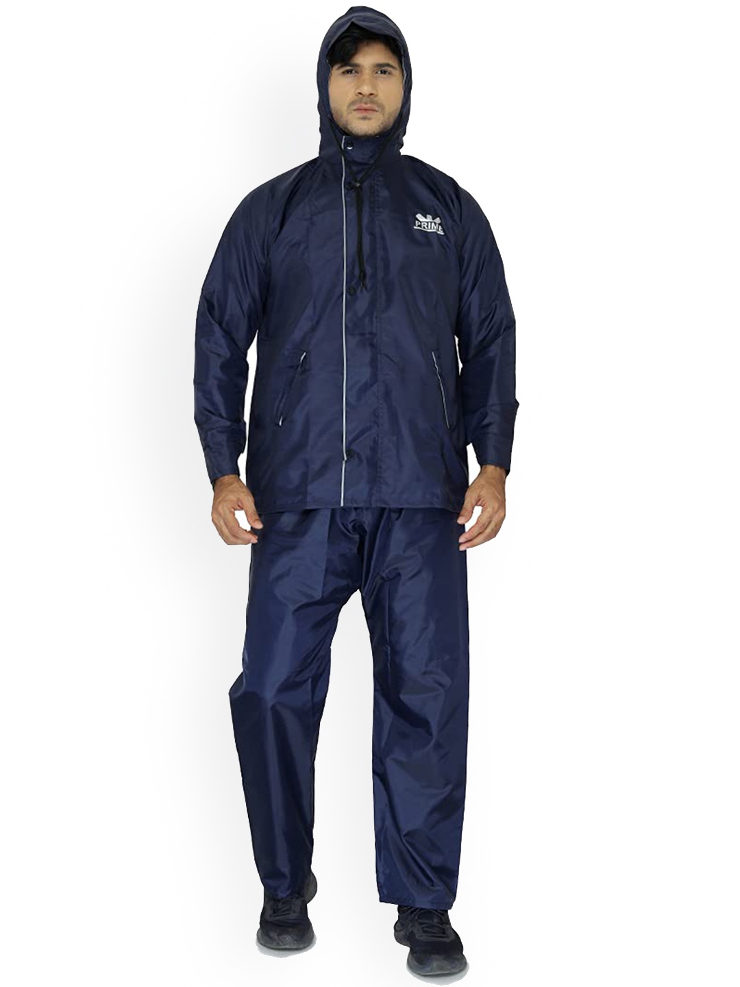 

THE CLOWNFISH Men Hooded Reversible Double Coating Rain Suit, Blue