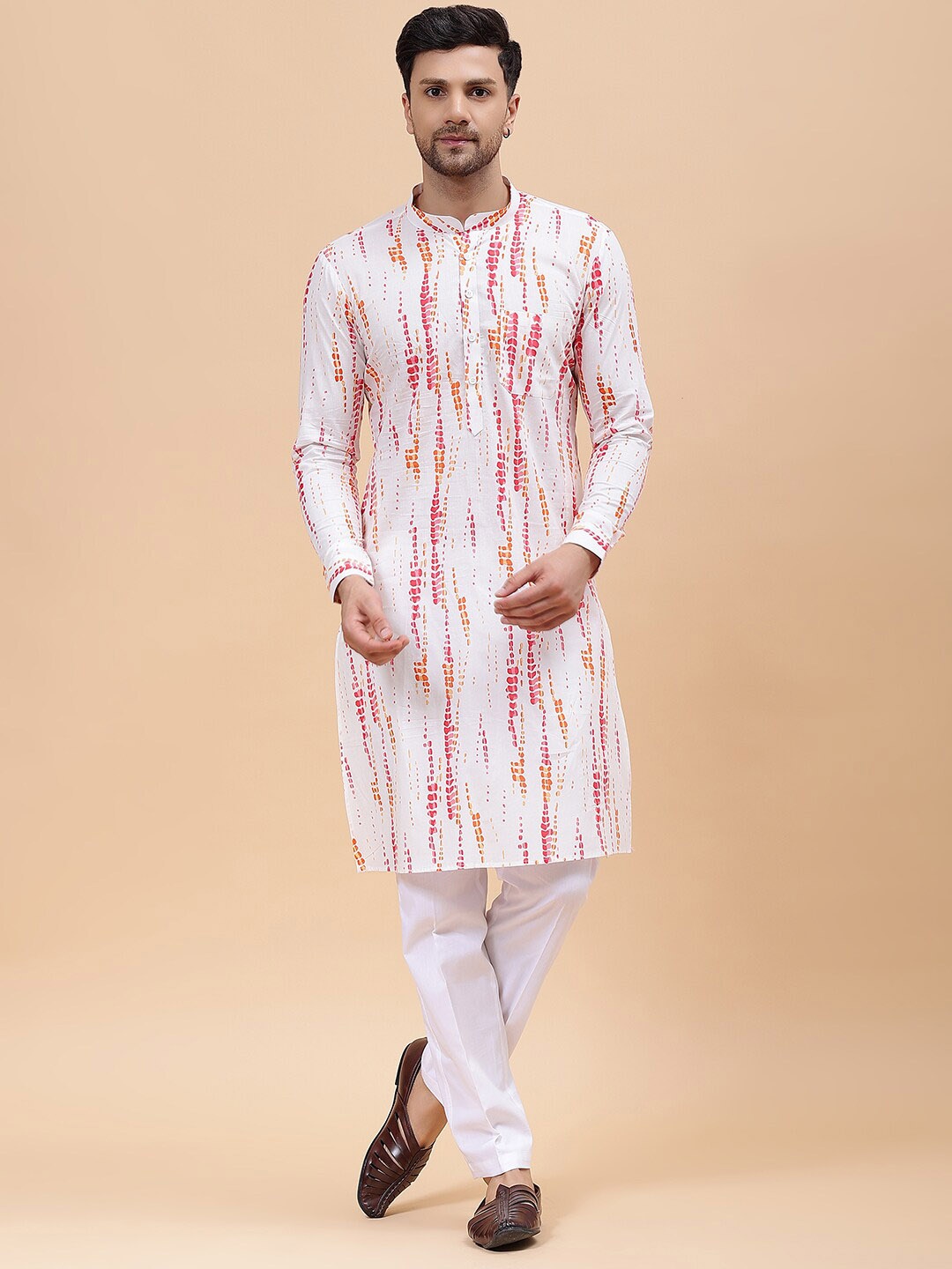 

See Designs Tie And Dye Straight Pure Cotton Kurta, White