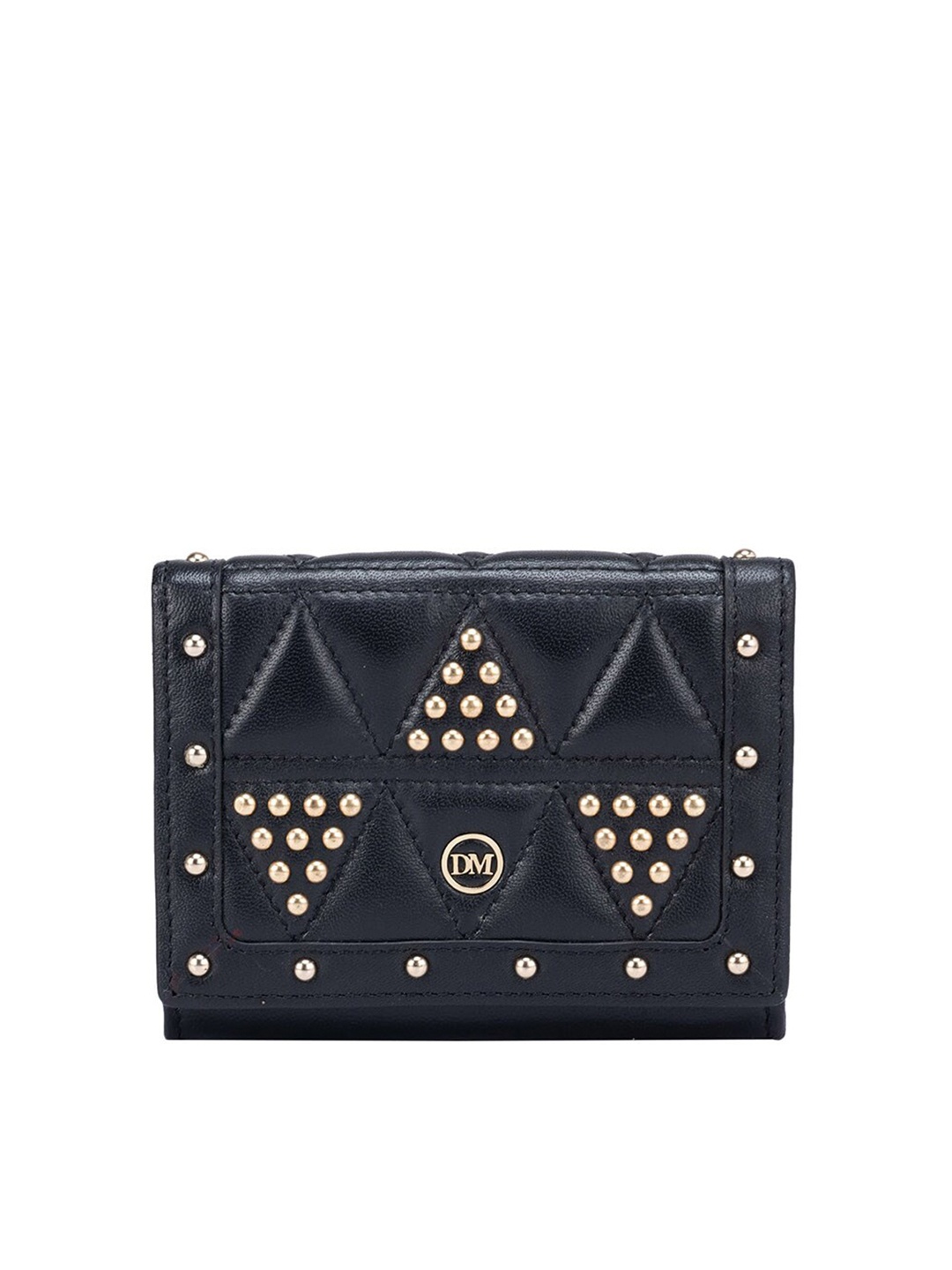 

Da Milano Embellished Leather Card Holder With Passport Holder, Black