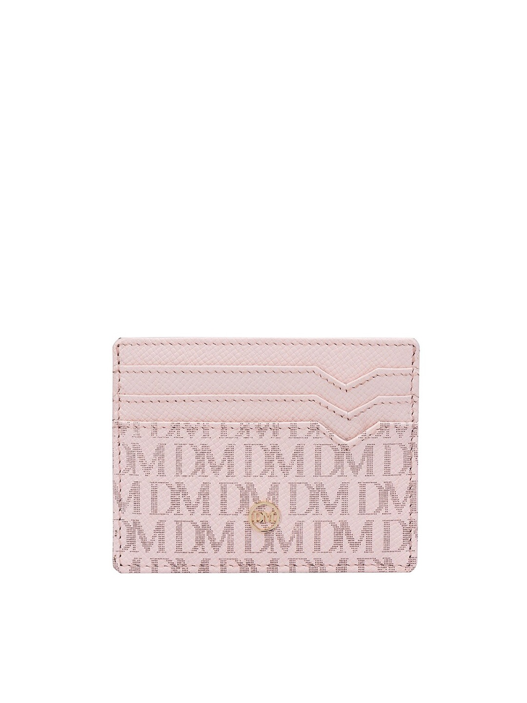 

Da Milano Typography Printed Leather Card Holder, Pink