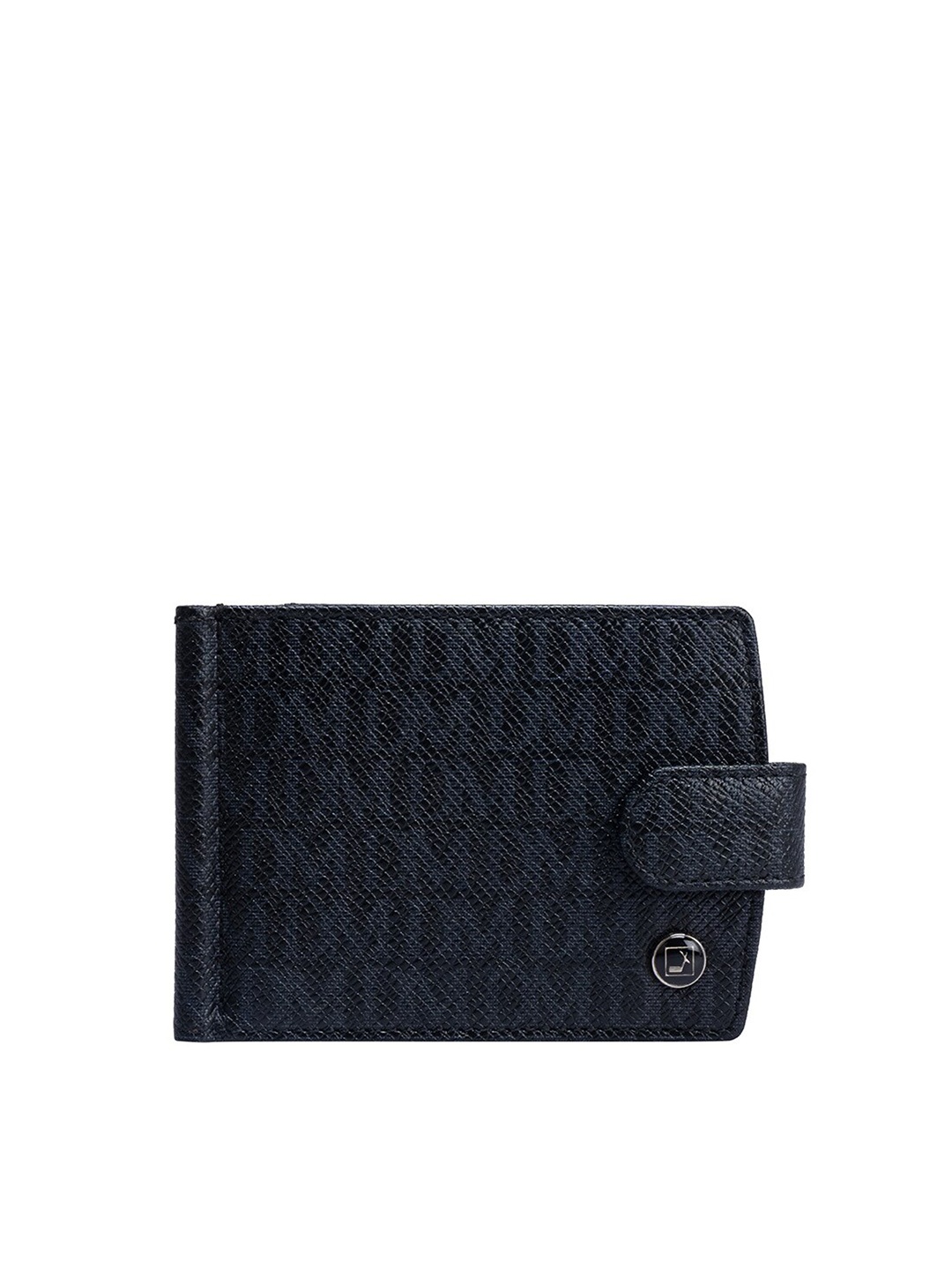 

Da Milano Men Textured Leather Money Clip, Black