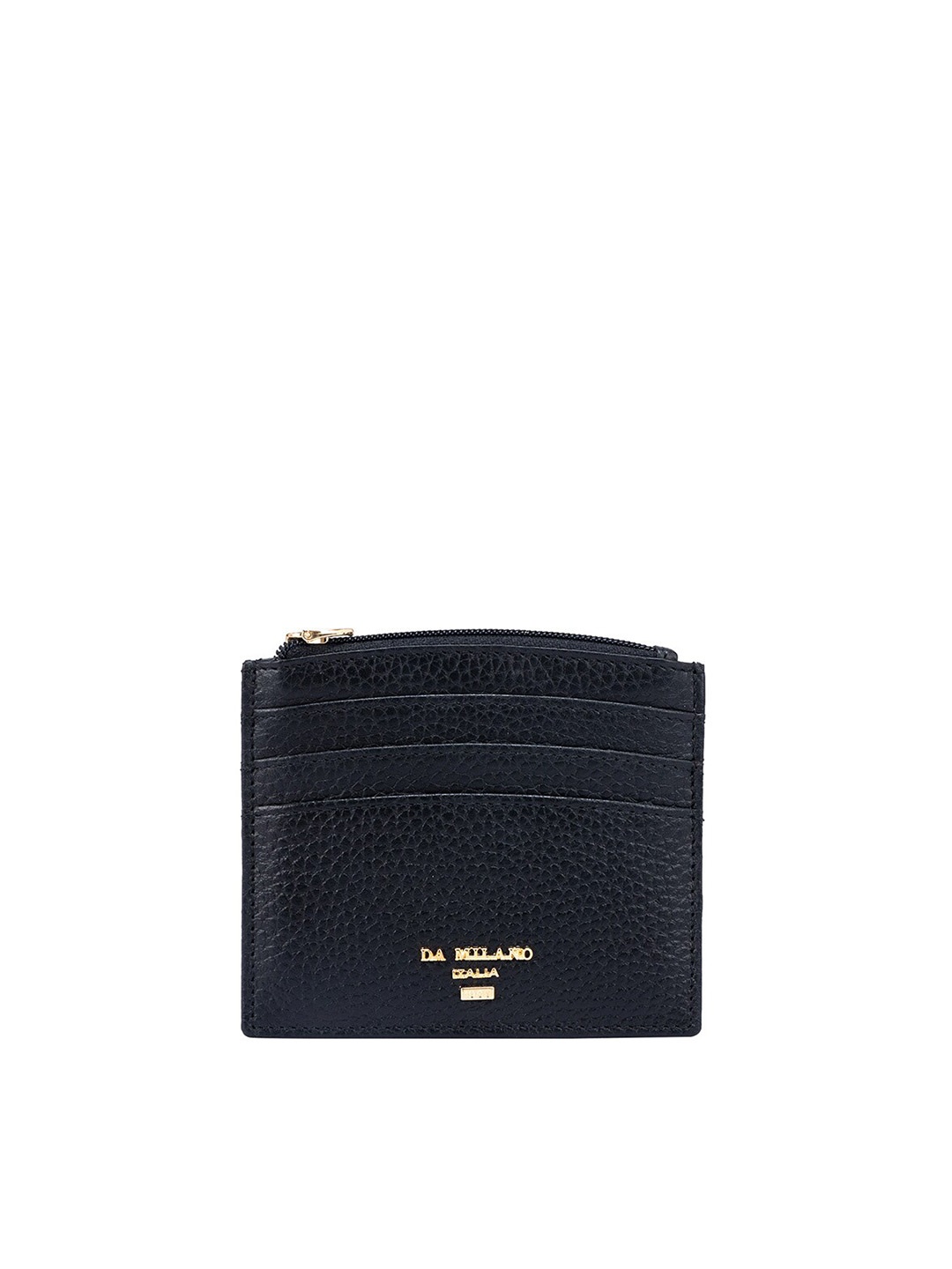

Da Milano Textured Leather Card Holder, Black