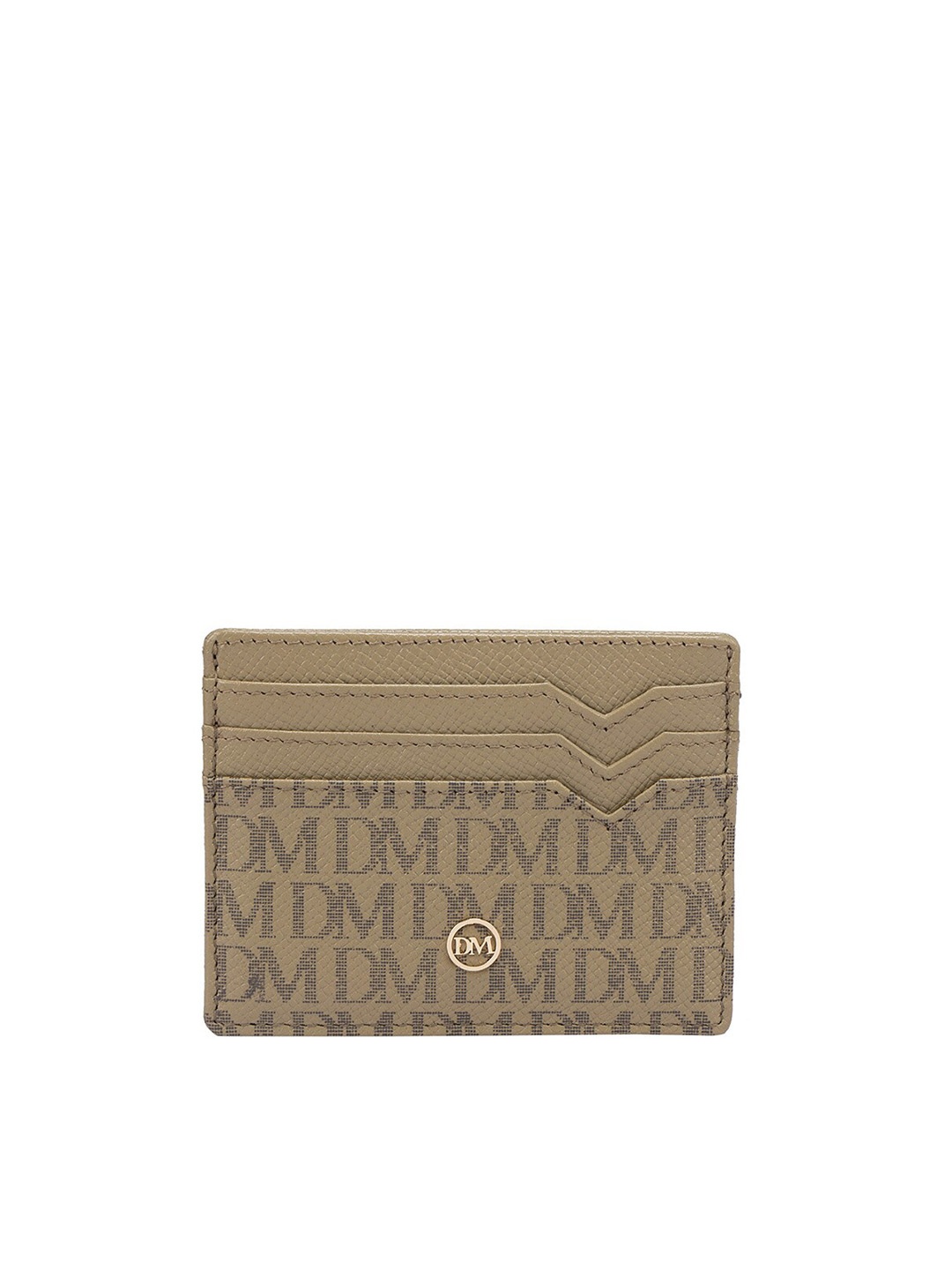 

Da Milano Typography Printed Leather Card Holder, Green